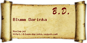 Blumm Darinka névjegykártya